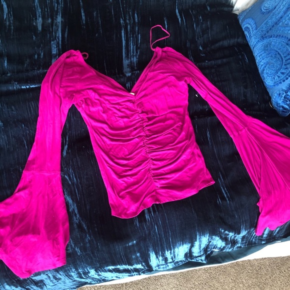 Bell Sleeve Fushia Free People Top - Picture 1 of 3